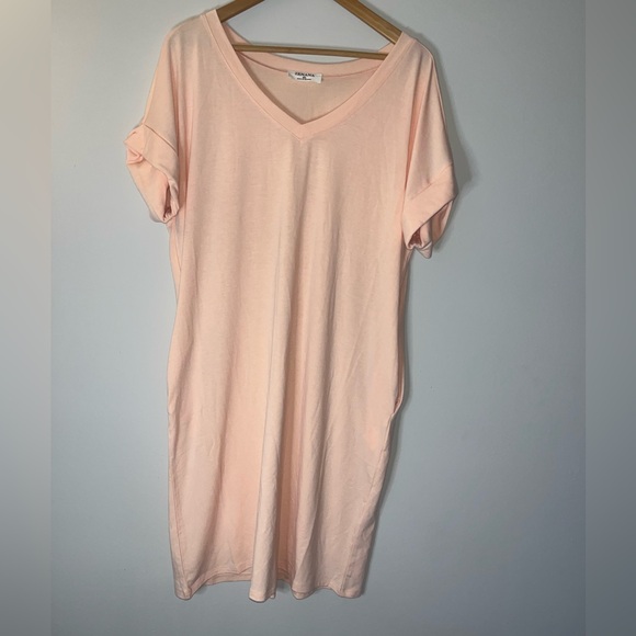 Zenana Outfitters Dresses & Skirts - Coral V-Neck T-Shirt Dress